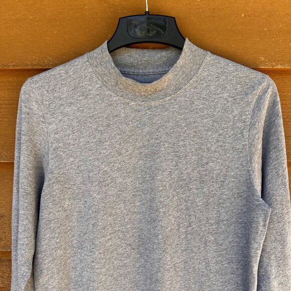 Russell Athletic Gray Long Sleeve Mock Neck Shirt Mens Medium 52% Cotton 48% Pol - Picture 2 of 7